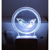 MultiColor acrylic and plastic ADMK AC Adapter Night Lamp. 3D illusion design on 4mm thick acrylic glass. Ideal for living room, bedroom decor, or gift ideas